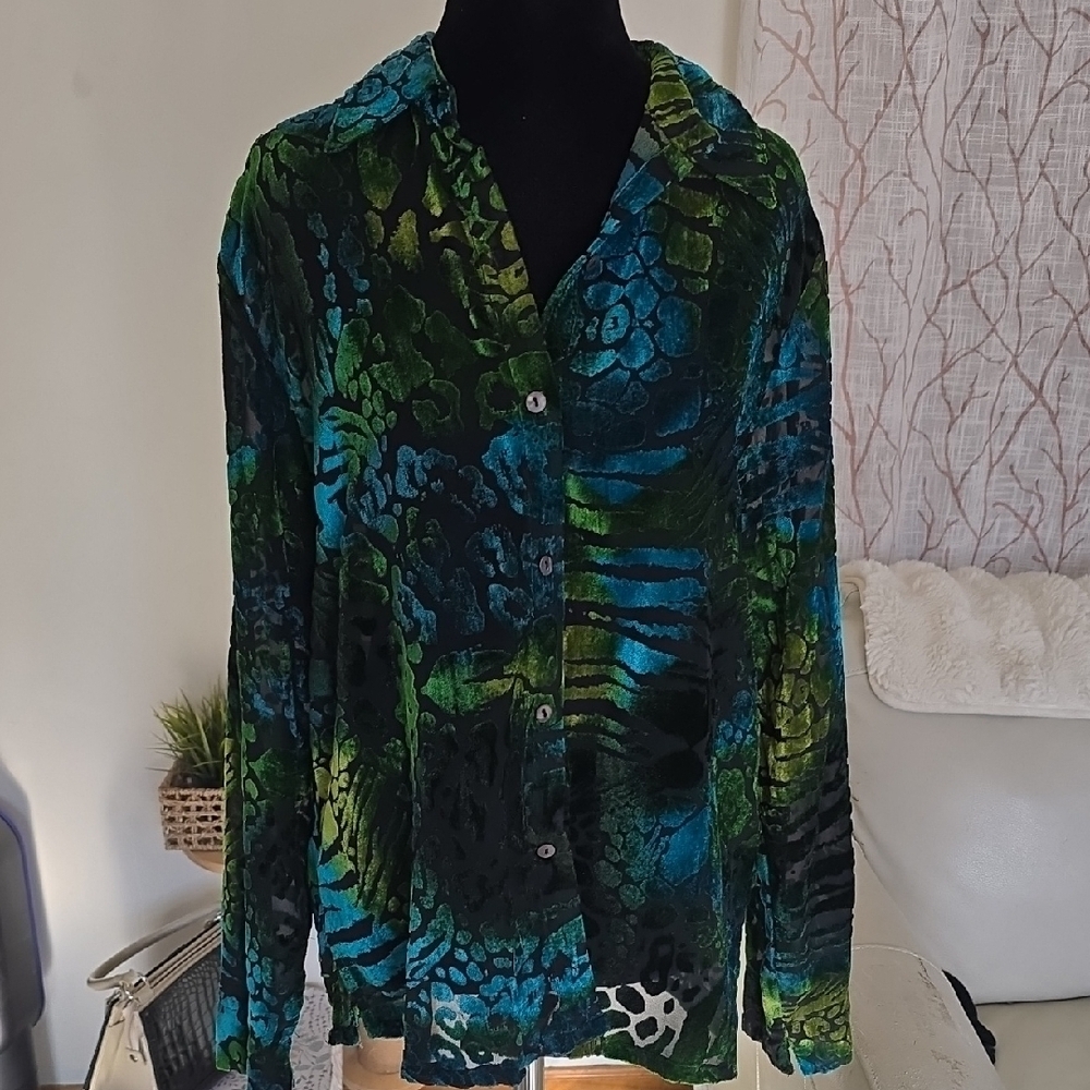 White Stag Multicolor Blouse - Green and Blue - Picture 3 of 8